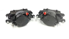 New Pair (2) Single Piston Calipers Loaded with Pads for GM (Powdercoated Black)