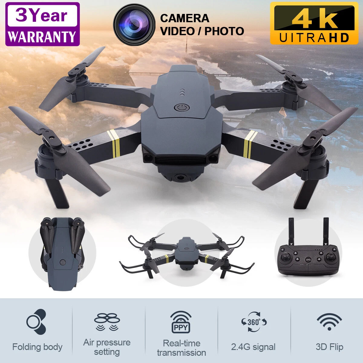 2023 Drone RC Drones Pro 4K Camera GPS WIFI FPV Quadcopter Foldable Gifts eBay