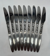 Amefa Tulip Time Stainless Lot of 9 Butter Knives Made in Holland Vintage