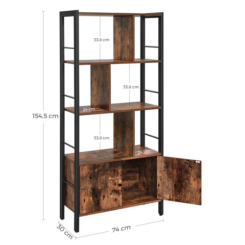 Bücherregal Bücherschrank Raumteiler 4 Fächer Standregal Holz VASAGLE LBC022B01 - Bild 10 von 10