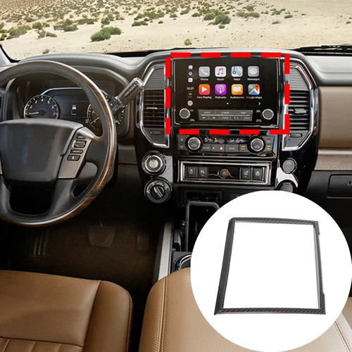 ABS Carbon Fiber Interior Dash Console Trim cover Set Fits Nissan Titan 2016-24 - Picture 10 of 27
