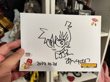 Yutake Abe Detective Conan Creator schizzo e firmato con certificato di autenticità