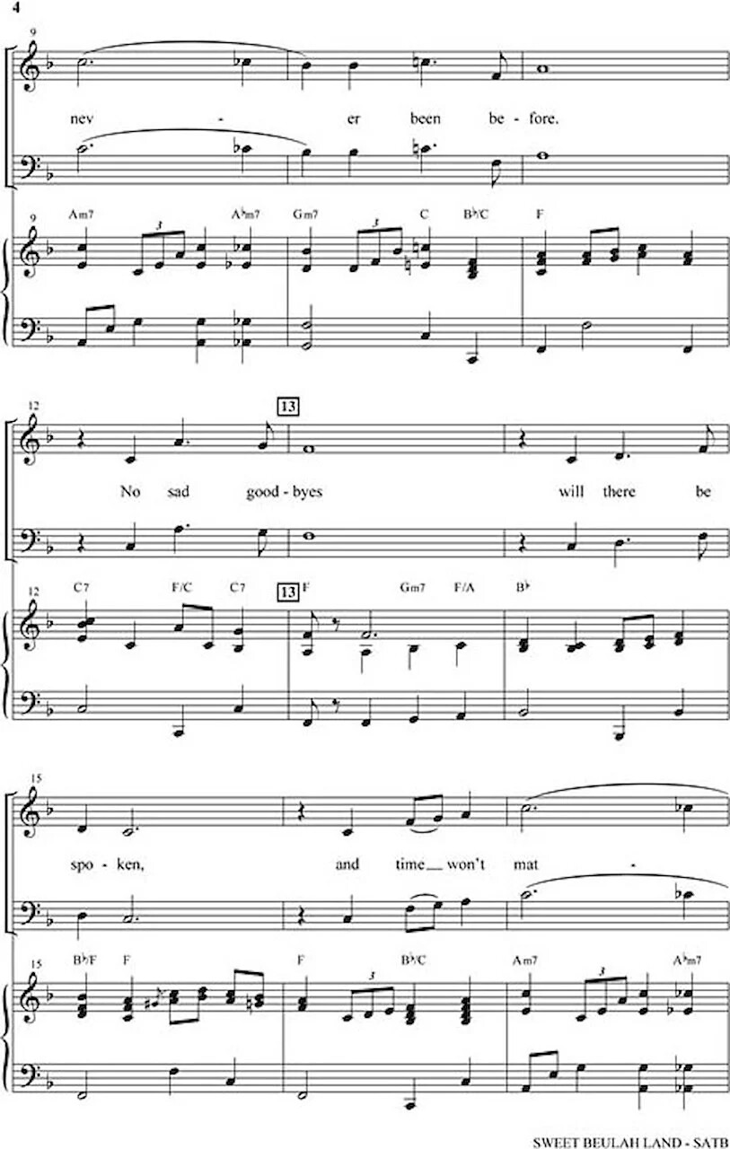Shawnee Press Sweet Beulah Land (from Gospel Voices) SATB by Squire