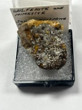 Wulfenite, mimetite from the San Rafael mine, Nye Co., Nevada