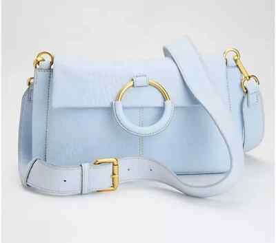 Vince Camuto Bubble Leather Livee Crossbody-Ice Blue-NEW-A635765