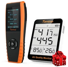 Temtop Air Quality Monitor HCHO PM2.5 PM10 TVOC LKC-1000S+2ND & Thermeometer S1