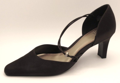 Mootsies Tootsies Shoes Sz 9 Mary Jane Pumps Brown Satin Rhinestone Gem Dressy