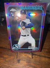 2024 Topps Chrome - Pink Refractor #172 Bryan Woo (RC)