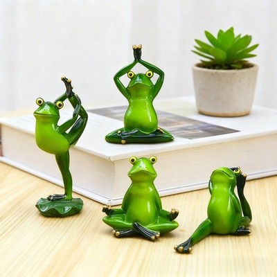 Handcrafted Resin Yoga Amphibian Sculpture for Outdoor and Indoor Decor