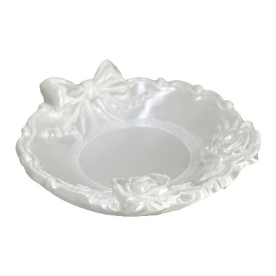 Flower Shaped Decorative Jewelry Holders Container Rose Themed Display Tray
