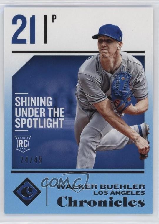 2018 Panini Chronicles Blue 24/49 Walker Buehler #12 Rookie RC qf6