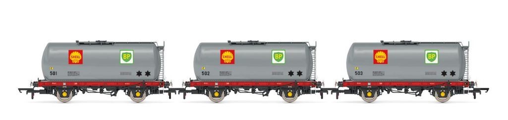 HORNBY R60260 Shell-Mex, TTA Tank Wagon Triple Pack - Era 8