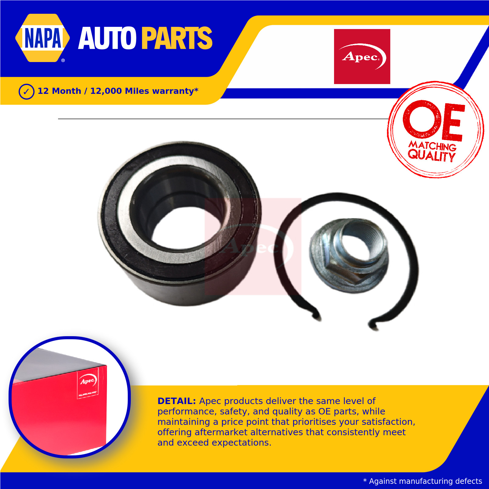 Wheel Bearing Kit fits KIA STONIC YB 1.6D Front 2017 on D4FB 51720H8000 Apec New