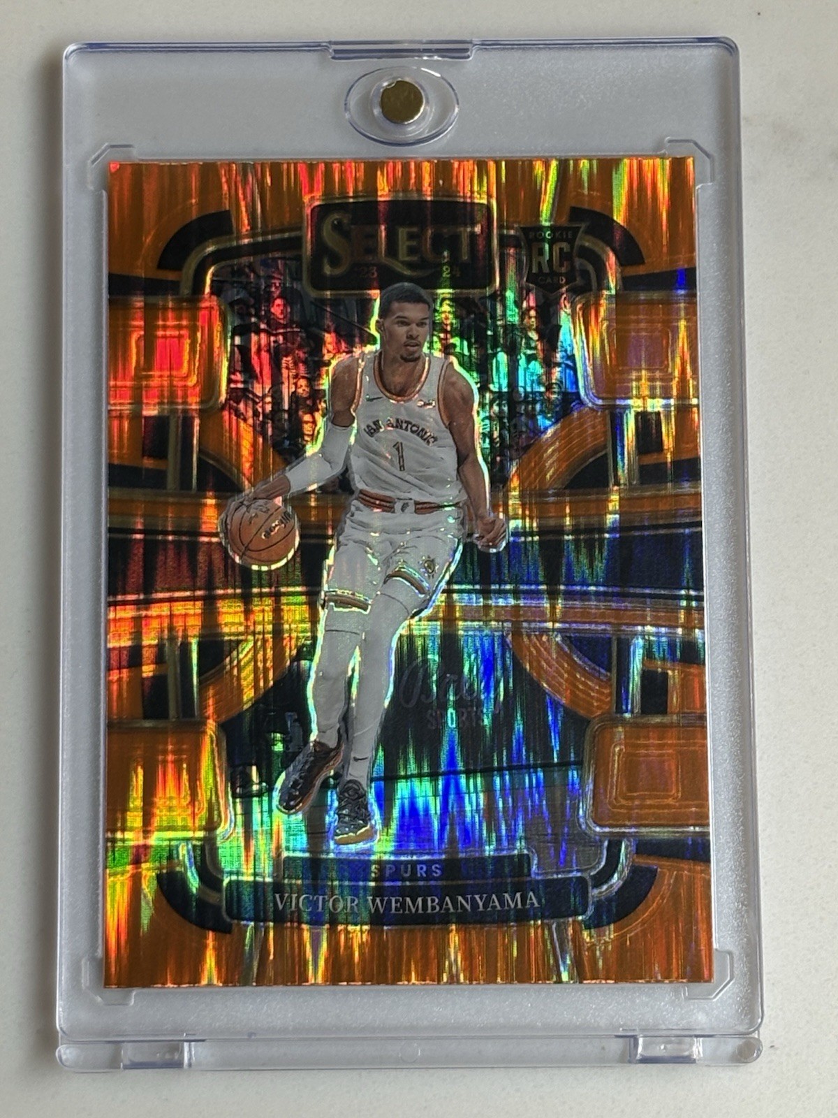 2023-24 Panini Select Victor Wembanyama Orange Flash Prizm #87 Rookie Concourse