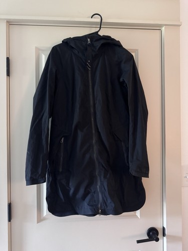 Lululemon Women Black Right As Rain Jacket Lightweight Full Zip Hooded Coat Sz 8 - 第 1/6 張圖片