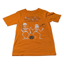 Star Wars Boys Short-Sleeve Orange Shirt Size L 10-12 Halloween Darth Vader