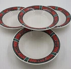 Vintage Coca-Cola Ceramic Bowls Gibson 1996 Set Of 4 mosaic Stained Glass