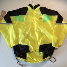Vtg 80's Men's XL Nike Gray Tagged Windbreaker Hoodie Neon Yellow Green