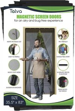 Magnetic Screen Door - Heavy Duty Mesh - 35.5  X 83  , Black