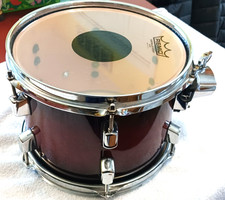 USED PEARL DECADE MAPLE 10X7 RACK TOM GLOSS DEEP RED BURST FREE SHIP