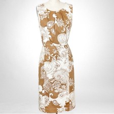 Talbots Paisley Floral Sheath Dress Women’s Size 14 Pencil, Sleeveless, Lined