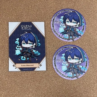 Leos Vincent Nijisanji Animate Cafe Coaster ×2   Bromide Set, Anime