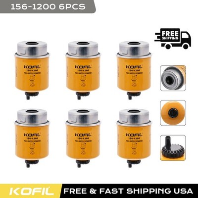 6PACK 156-1200 Fuel Water Separator Filter For CAT 257B 247B3 247B 249D 239D
