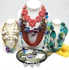 VINTAGE TO NOW FASHION COSTUME JEWELRY NECKLACE LOT ASSORTED TYPES & MATERIALS