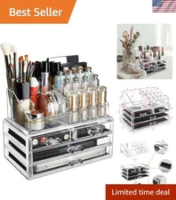 Luxury Acrylic Makeup Organizer: 4 Drawers & Removable Lipstick Compartment