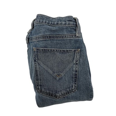 Hudson Rosie Maternity Straight Leg Jeans Blue Raw Hem Women's Size 26
