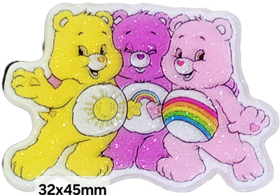 5 pc. GLITTER Planar Resin Bow Center Flatback Care Bear Group 1079356