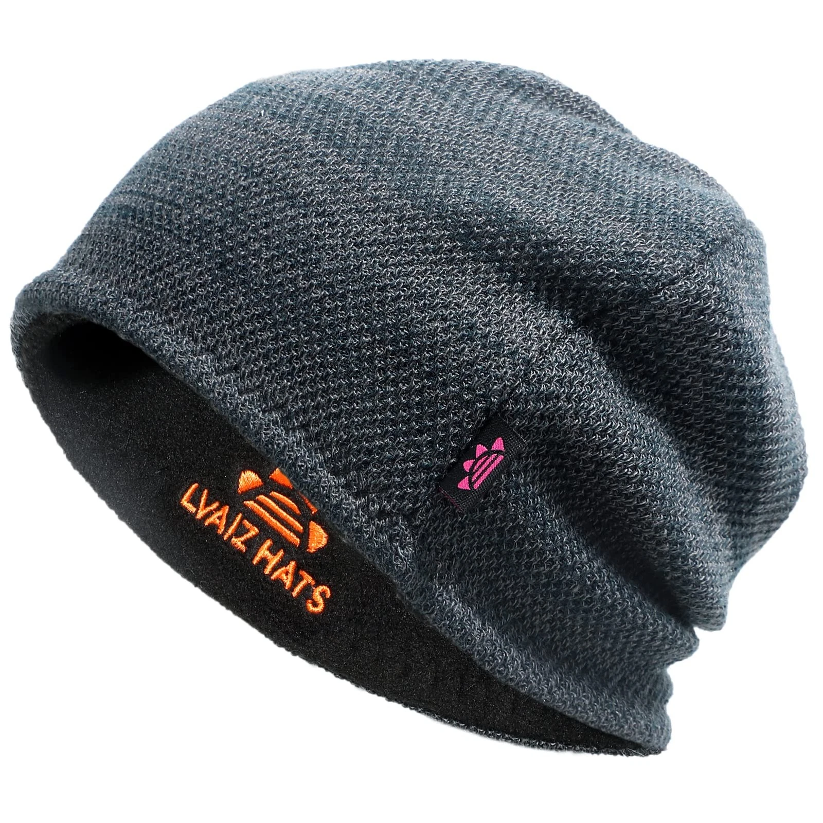 Lvaiz Mens Winter Beanie Hat Warm Fleece Lined Skull Cap for Men Reversible W...
