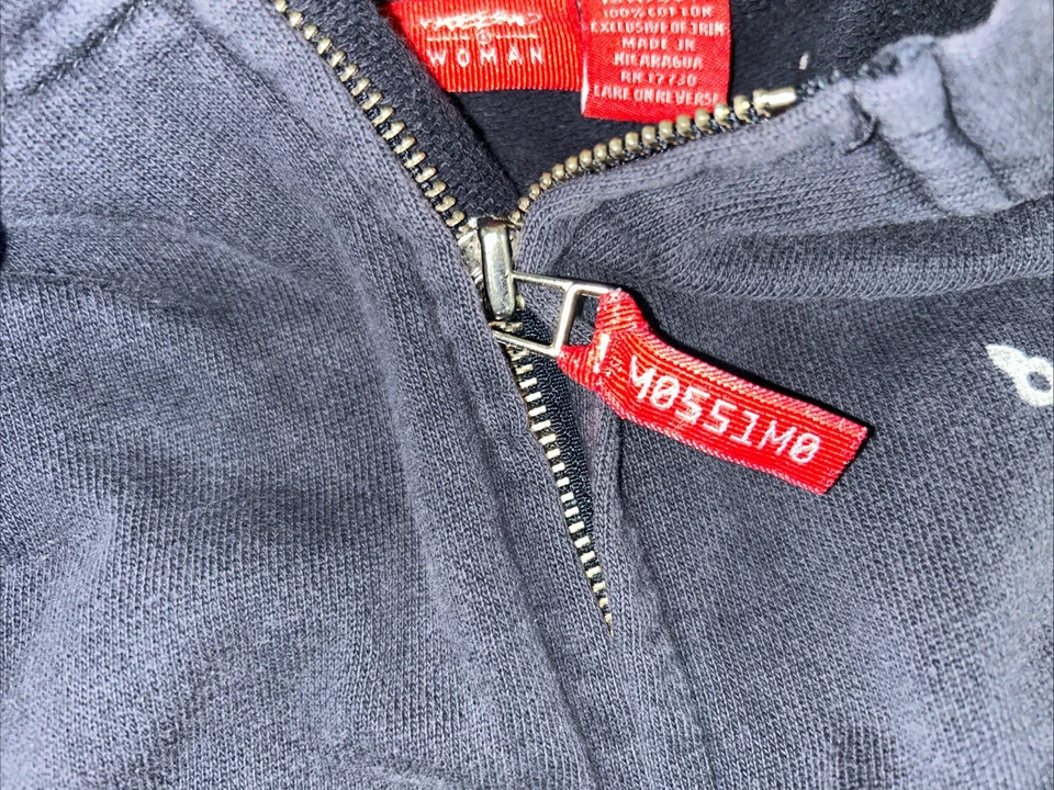 Sudadera con Capucha Mossimo Vintage Azul Cremallera Completa Para Mujer 18W/20W Foto 4 de 4