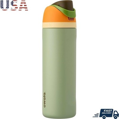 Insulated Stainless Steel Water Bottle W/ FreeSip Spout & Push Button Lid New