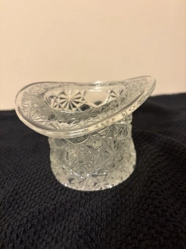 Vintage Fenton Clear Daisy And Buttons Glass Top Hat