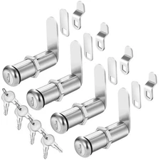 4 Pack 2-1/8 Inch Long Cabinet Cam Locks Keyed Alike for RV Thick Drawers