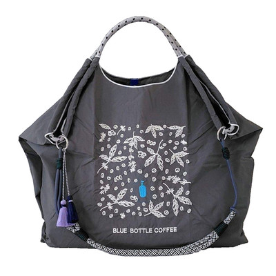 Blue Bottle Coffee Embroidery Eco Tote Bag Farbe Grau Größe L mit Riemen Neu