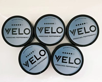 VELO FREEZING PEPPERMINT. 5 DOTS. 5 PACKS.