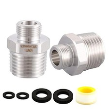 304 RV Faucet Adapter Lead-Free , 1/2 to 3/8 reducer 1/2 Male to 3/8 Male