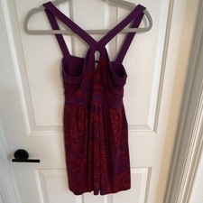 Marciano Fit Flare Floral Knit Rayon Dress XS Sweetheart Strappy Knee