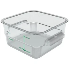Carlisle 1195007 7.13 in. x 7.13 in. x 3.8 in. 2 qt. Food Container - Clear New
