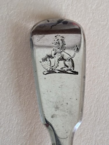 2 Sterling Silver / Gilt Condiment Spoons Eley & Fearn 1821 London Fiddle Handle - Picture 9 of 14