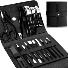 Manicure Set Professional Nail Clippers Pedicure Kit, 16 pcs Stainless Black