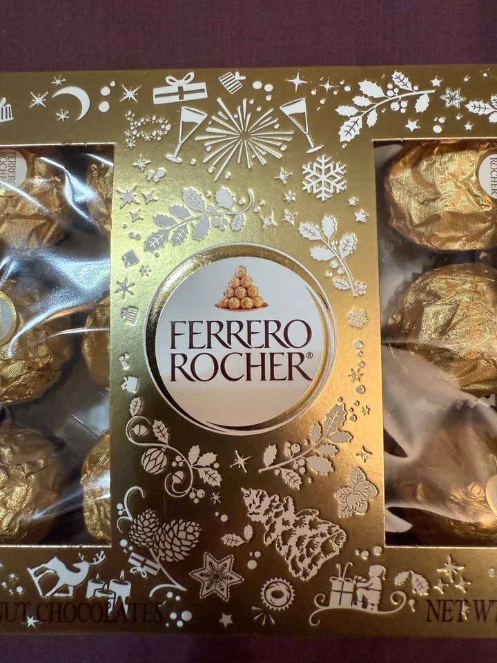 FERRERO ROCHER CHOCOLATE/AVELLANA Caramelos GRAN REGALO DE NAVIDAD/REVESTIMIENTO Foto 2 de 4