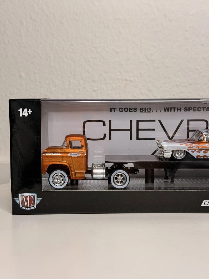 M2 Machines 1958 Chevrolet LCF Hauler with 1958 Chevy Impala R74 Release 24-09 - Image 2 of 4