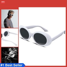 White Oval Sunglasses Women Retro Trendy Clout Goggles UV400 Protection Shield