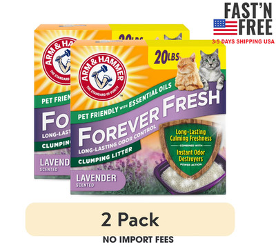 (2 pack) ARM & HAMMER Forever Fresh Clumping Cat Litter, Lavender Essential Oils