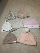 Baby Newborn Hat Bundle Beanie Infant 0-12 Months Pink Set of 7