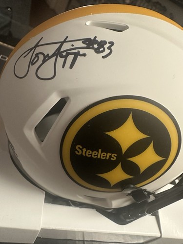 Louis Lipps signierter Pittsburgh Steelers Riddell Lunar Speed Mini Helm Schwartz - Bild 3 von 4