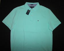 New Mens Tommy Hilfiger Custom Fit Stretch Mint Green Polo Shirt Size XL